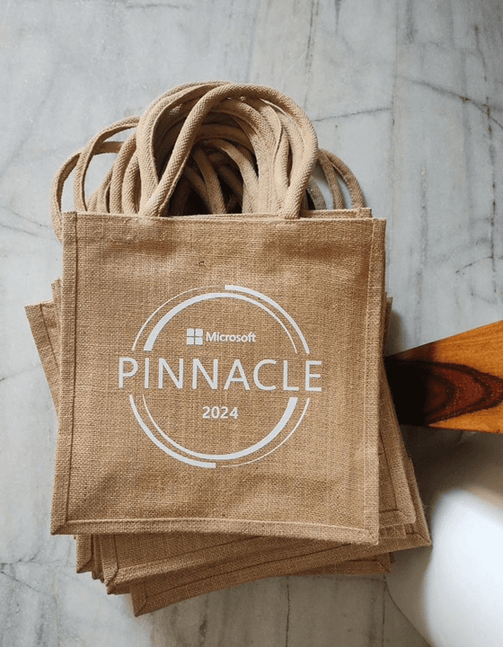 Customized Jute Bags with PINNACLE 2023 logo