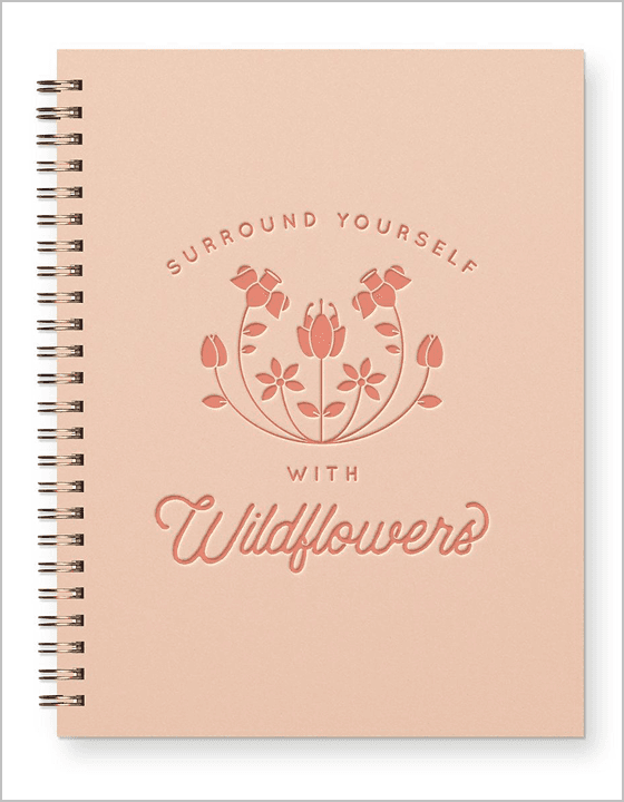 Hard cover jotter with floral design